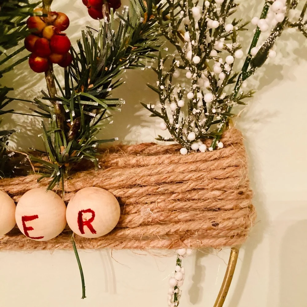 Handmade Winter Wreath 8 inches Holiday Christmas Art Door Hanging Berries